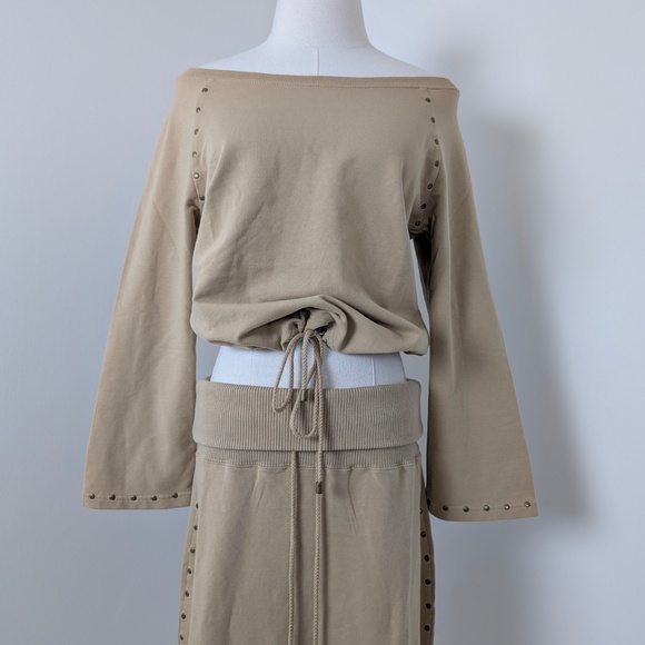 Liz Claiborne 2 Piece Skirt Set Jersey Stretchy Drawstring Scoop Neckline - Picture 3 of 12